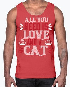 all you need is love Style 27#- cats- Cotton Tank