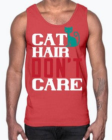 cat hair dont care o Style 29#- cats- Cotton Tank