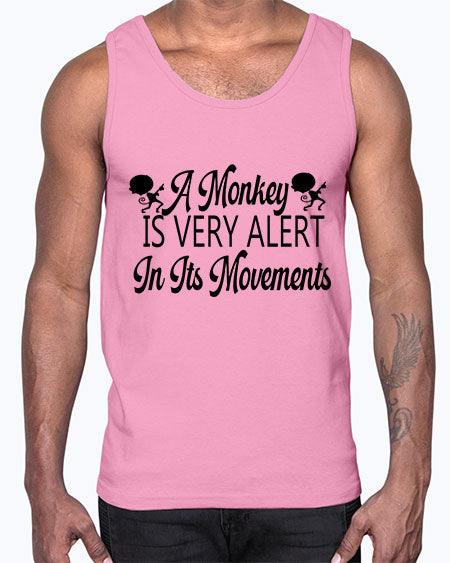 A monkey is very alert - monkey- Cotton Tank