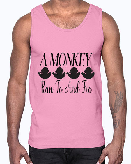 A monkey ran to and - monkey- Cotton Tank
