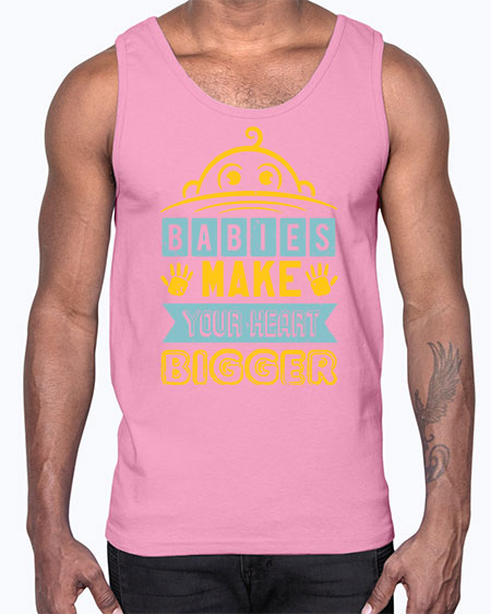 Babies make your heart bigger Style 21#- baby shower- Cotton Tank