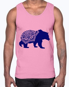 BearMandala 253#- mandala- Cotton Tank