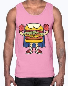 Burgerman 28#- cartoon food- Cotton Tank