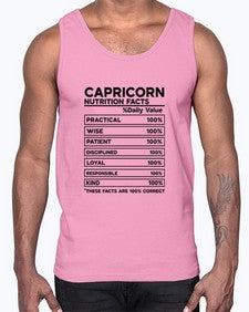 Capricorn Nutrition Facts 185#- capricorn- Cotton Tank