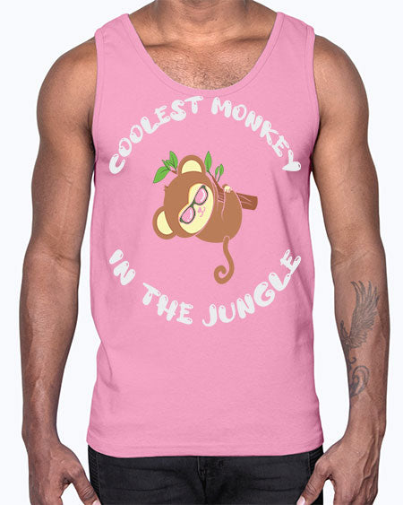 Collest Monkey in the Jungle 3#- monkey- Cotton Tank