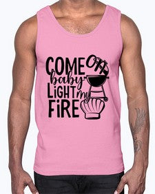 Come on baby light my fire 874#- bbq- Cotton Tank