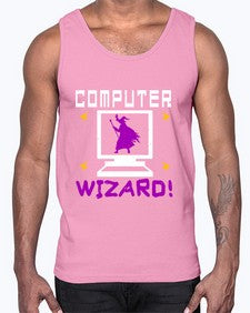 Computer wizard 52#- computer- Cotton Tank