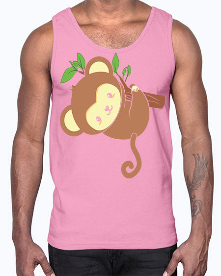 Cute Monkey Hanging on Tree 4#- monkey- Cotton Tank