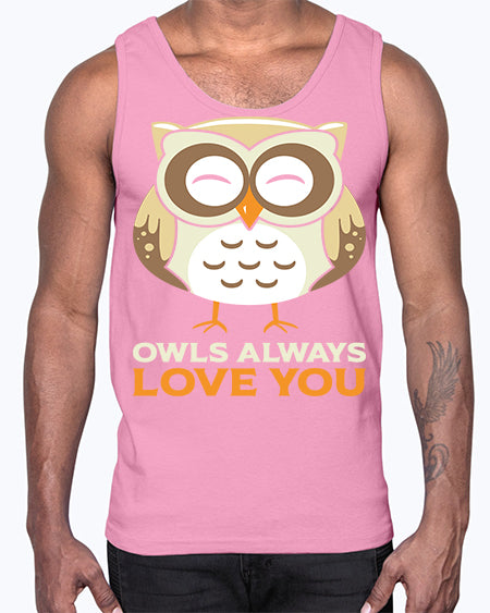 Cute Owl Always Love You A TurtleRabbit 3#- owl- Cotton Tank