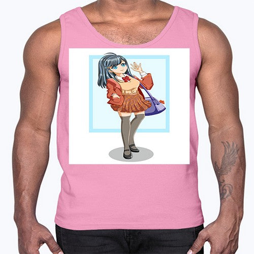 Cute and happy teenage girl back to school 175#- anime- Cotton Tank