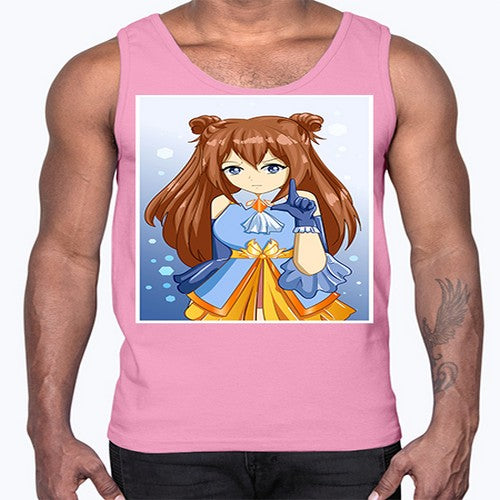 Cute little beautiful girl blue gold clothes cartoon 171#- anime- Cotton Tank