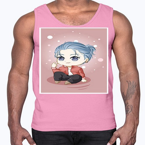 Cute little boy silver hair 78#- anime- Cotton Tank