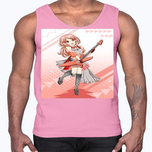 Cute rock star girl with guitar game 17#- anime- Cotton Tank