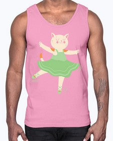 Dancing cat ballerina for ballet ballet 112#- ballet- Cotton Tank