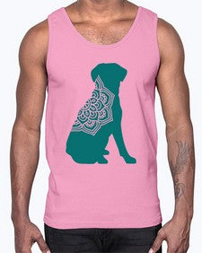 DogMandala 381#- mandala- Cotton Tank