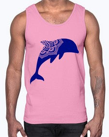 DolphinMandala 382#- mandala- Cotton Tank