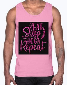 Eat Sleep Yoga Repeat  207#- yoga- Cotton Tank