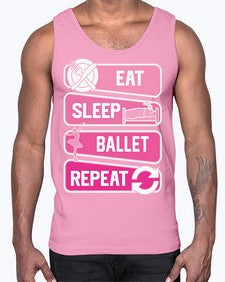 Eat sleep ballet repeat ballerino ballet 119#- ballet- Cotton Tank