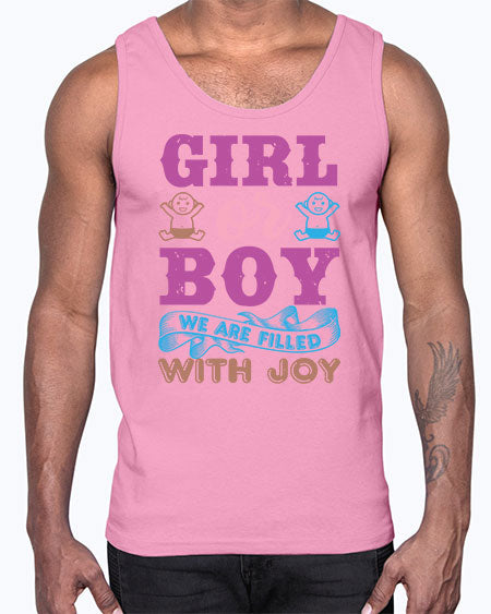 Girl or boy we are filled with joy Style 82#- baby shower- Cotton Tank