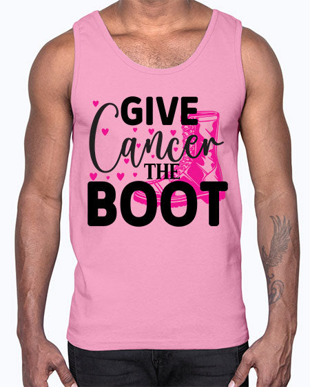 Give Cancer the Boot 24#- breast cancer- Cotton Tank