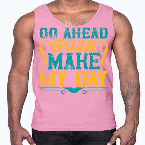 Go Ahead Punk Make My Day Style 45#- dogs- Cotton Tank