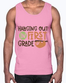 Hanging Out in First 233#- first grade- Cotton Tank