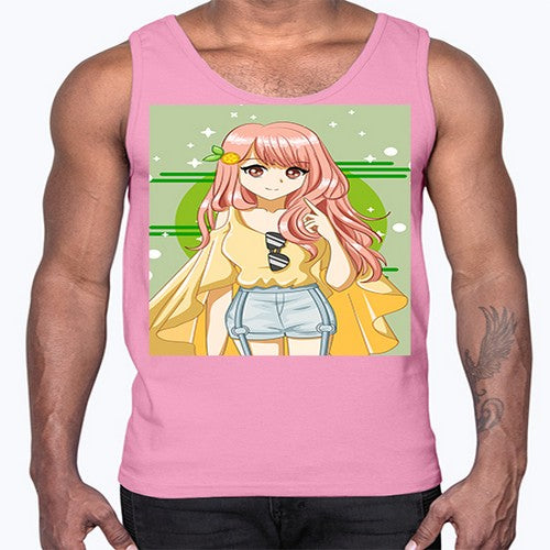 Happy and cute yellow blouse in summer holiday 43#- anime- Cotton Tank