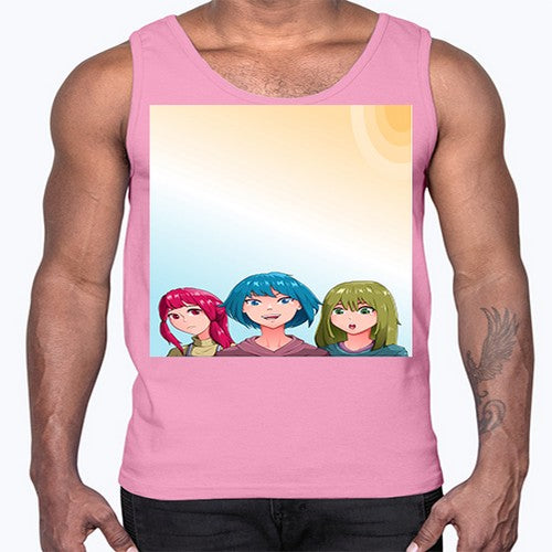 Happy three friend 20#- anime- Cotton Tank