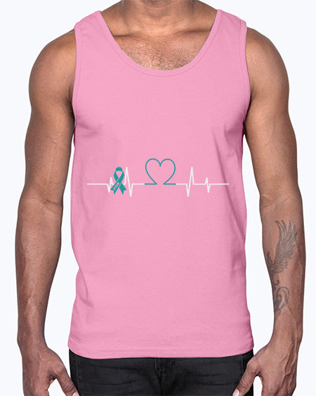 Heartbeat PTSD Ribbon PTSD Awareness 23#- PTSD- Cotton Tank
