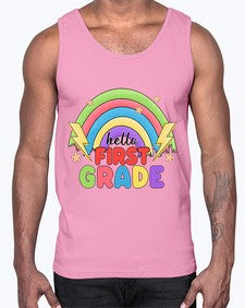 Hello first Grade Rainbow 280#- first grade- Cotton Tank
