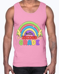 Hello second Grade Rainbow 330#- second grade- Cotton Tank