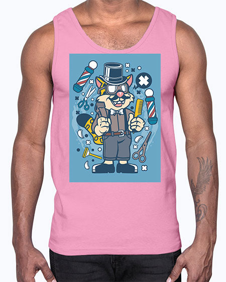 Hipster Barber Leopard835#- barber- Cotton Tank