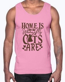 Home Is Where My Cats Are Style 15#- cats- Cotton Tank