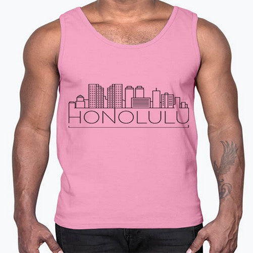 Honolulu Minimal Skyline 903#- cities- Cotton Tank