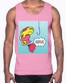 Hooked on Something 534#- art pop art- Cotton Tank