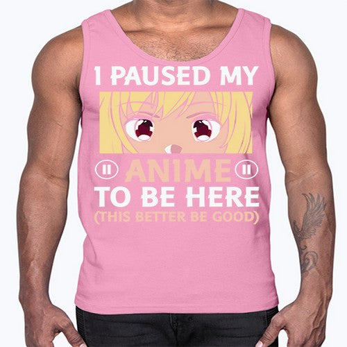 I Paused My Anime To 242#- anime- Cotton Tank