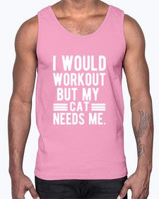 I would Workout- cats- Cotton Tank