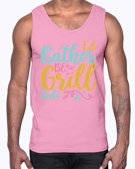 ID RATHER BE GRILL SIDE Style 62#- summer- Cotton Tank