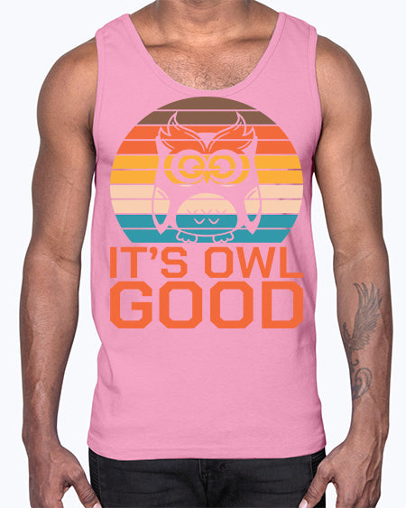 Its Owl Good Retro Owl A TurtleRabbit 10#- owl- Cotton Tank