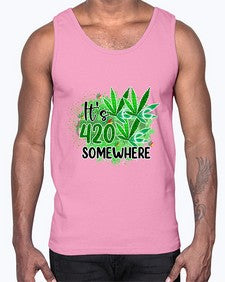 Its Somewhere 672#- marijuana- Cotton Tank