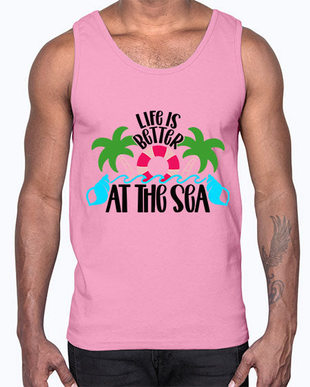 Life Is Better At The Sea Style 32#- summer- Cotton Tank