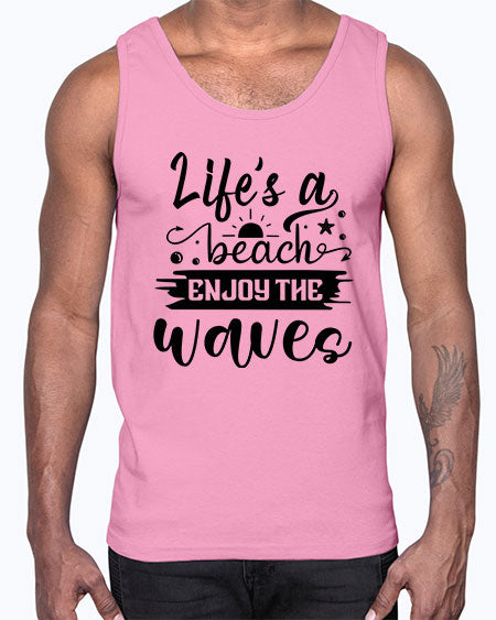 Lifes a beach enjoy the waves 01#- summer- Cotton Tank
