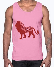 LionMandala 734#- mandala- Cotton Tank