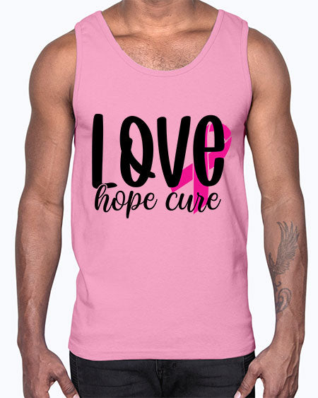 Love Hope Cure 13#- breast cancer- Cotton Tank