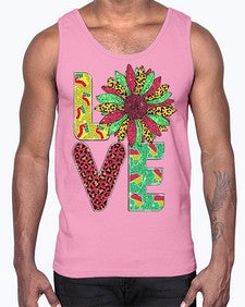 Love Juneteenth Day Fist Sunflower Png 7#- black juneteenth- Cotton Tank
