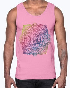 Mandala Courage Rainbow Glitter 758#- mandala- Cotton Tank