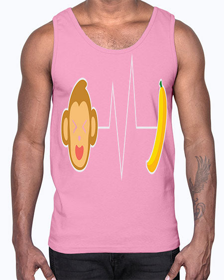 Monkey Heartbeat Banana 13#- monkey- Cotton Tank