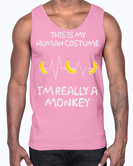 Monkey Human Costume Banana 15#- monkey- Cotton Tank