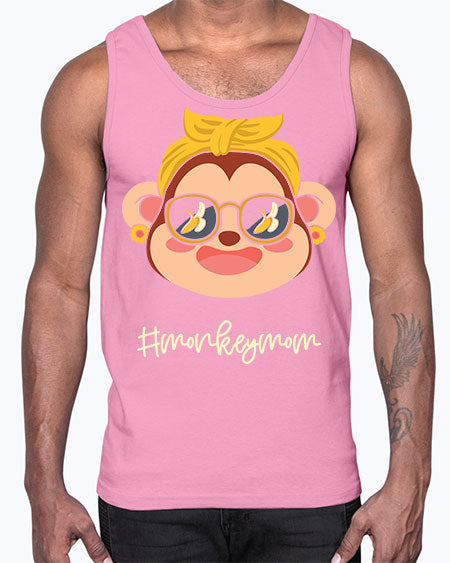 Monkey Mom Banana Glasses 16#- monkey- Cotton Tank