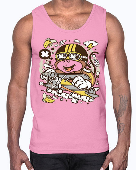 Monkey Pilot- monkey- Cotton Tank